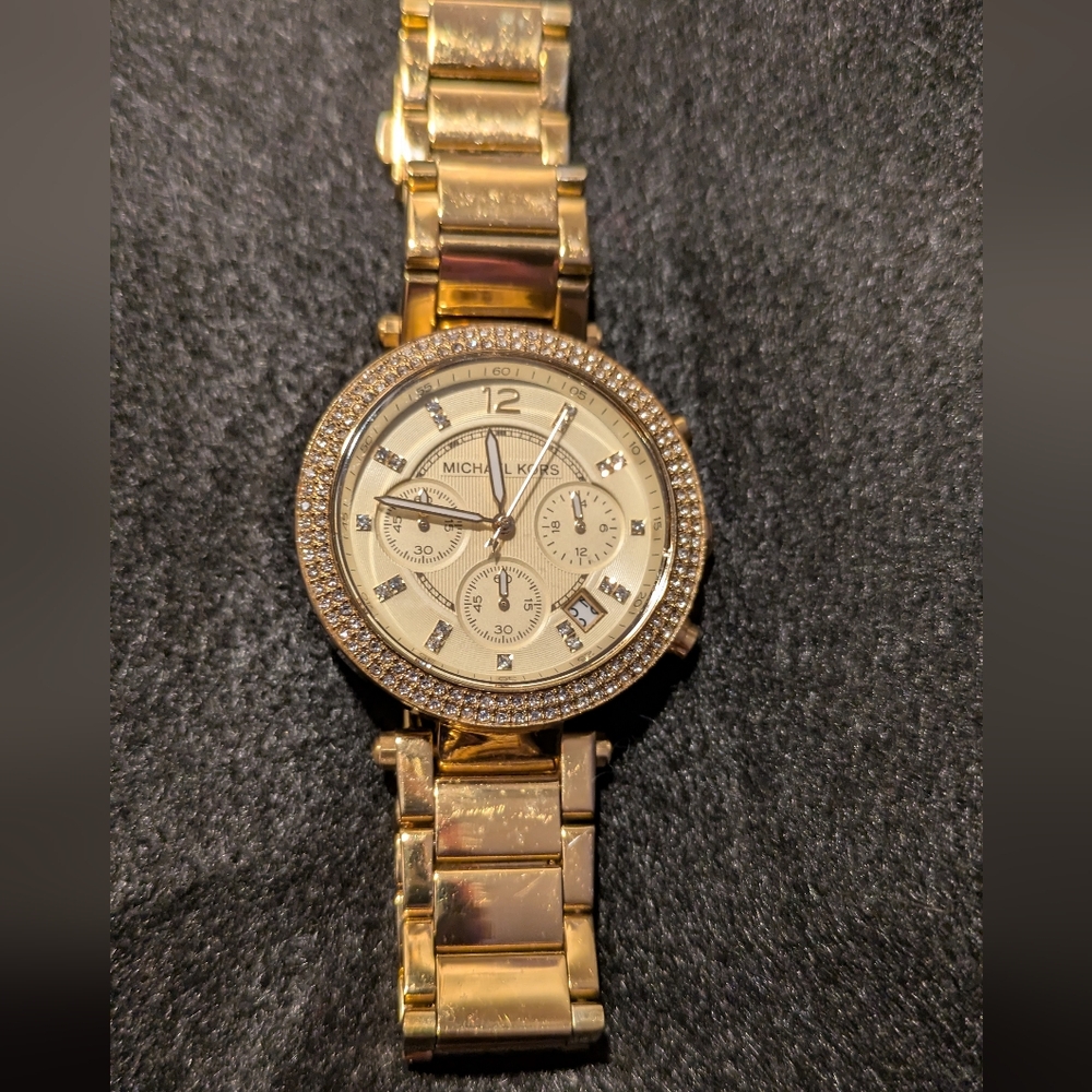 Michael Kors Women Watch MK5354 Parker Crystal Quartz Gold 39mm Stainless Steel